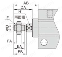 【在庫品】ミニフリーマウントシリンダ MUシリーズ 外形図2