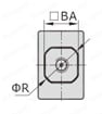 【在庫品】ペンシリンダ PBRシリーズ :軸方向Pポート形外形図