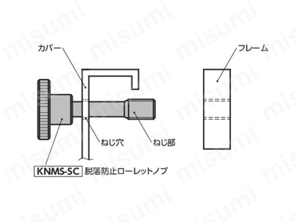 KNMS-20-M5-10-SC | 脱落防止ローレットノブ KNMS-SC | 鍋屋バイテック