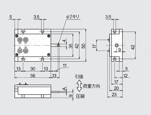 微小荷重圧縮引張型 UL/ULA 外形図