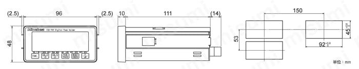 変換器用デジタルピークホルダー CSD-709 外形図