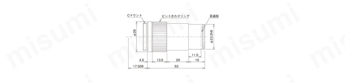 顕微鏡用TVアダプタ クロスミクロ3付 寸法図