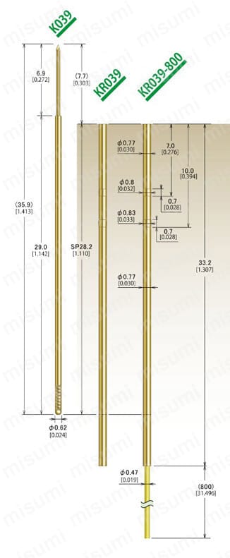 K039シリーズ for 1.0mm Pitch 外形図