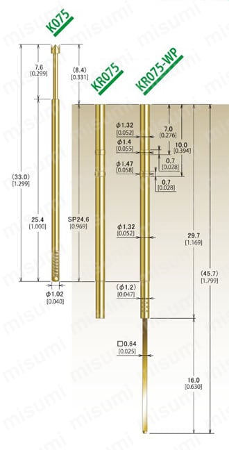 K075シリーズ for 1.9mm pitch 外形図