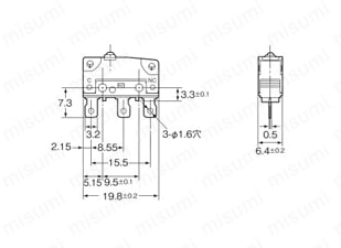 シール形超小形基本スイッチ 【D2SW-P】 製品仕様2