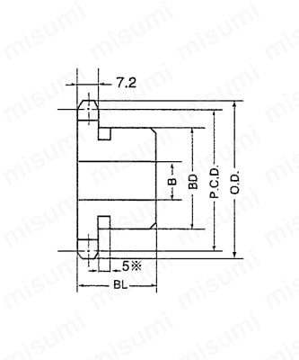 標準スプロケット新B型（片ボス一体構造） 外形図02
