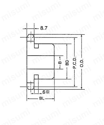 標準スプロケット新B型（片ボス一体構造） 外形図03