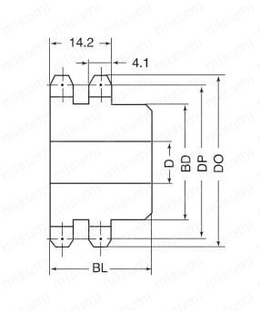 標準2列新B型スプロケット 外形図01