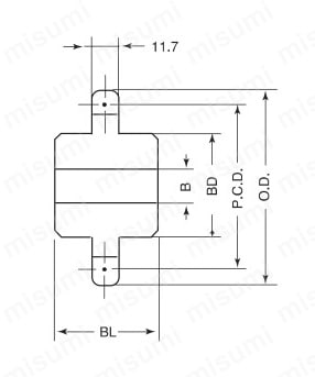 C型（両ボス溶接構造） 外形図03