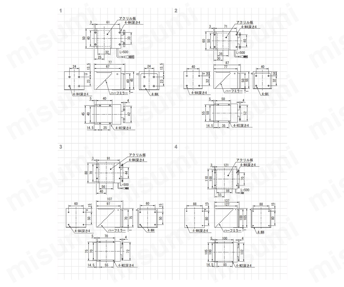 IFVA series外形図1～4　