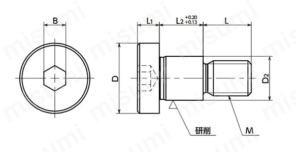 ショルダーボルト SBHMの寸法図