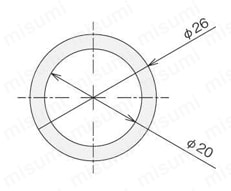 φ26塩ビパイプ/φ26PCパイプ φ26塩ビパイプ外形図