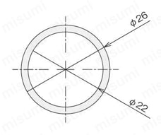 φ26塩ビパイプ/φ26PCパイプ φ26PCパイプ外形図
