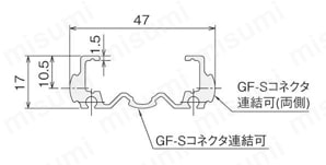アルミコロコンLowフレーム L＝100～4000mm 外形図