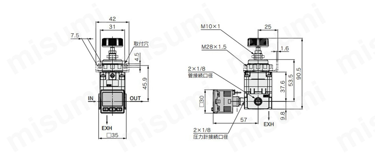 レギュレータ IR1200-A/2200-A/3200-Aシリーズ | SMC | MISUMI(ミスミ)