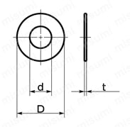 D8 リテーナ D8-040 プラスティック製外形図