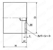 FGBA-E／FGBAS-E ゴムバンパ-ねじつき（片側めねじ） 外形図