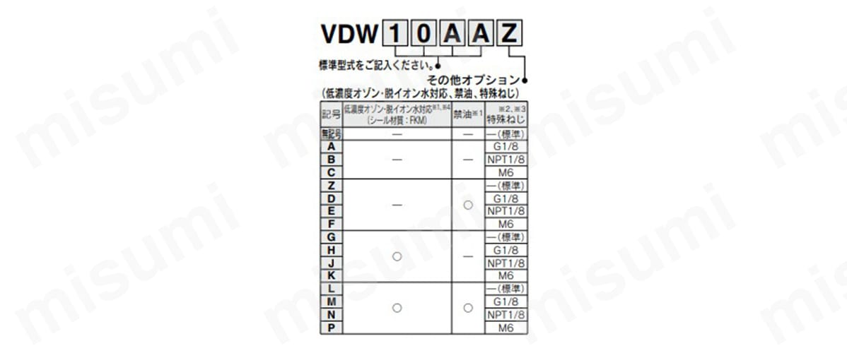 型番例（その他オプション ）