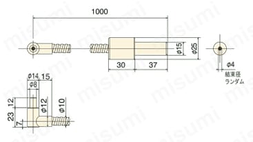 ストレートライトガイド USGシリーズ USG4-1000S-L外形図