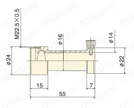 ストレート・多分岐・ラインライトガイド専用集光レンズ ULシリーズ UL-30外形図
