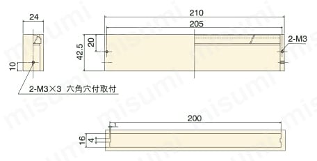 ストレート・多分岐・ラインライトガイド専用集光レンズ ULシリーズ ULK-180外形図