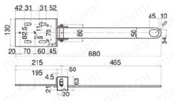 パイプフレーム用台車連結用部品 JB-702D 外形図