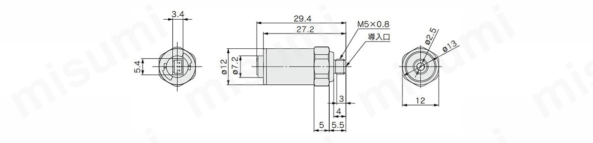 PSE53□-M5 寸法図