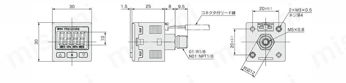 2色表示式 高精度デジタル圧力スイッチ ZSE30A（F）/ISE30Aシリーズ