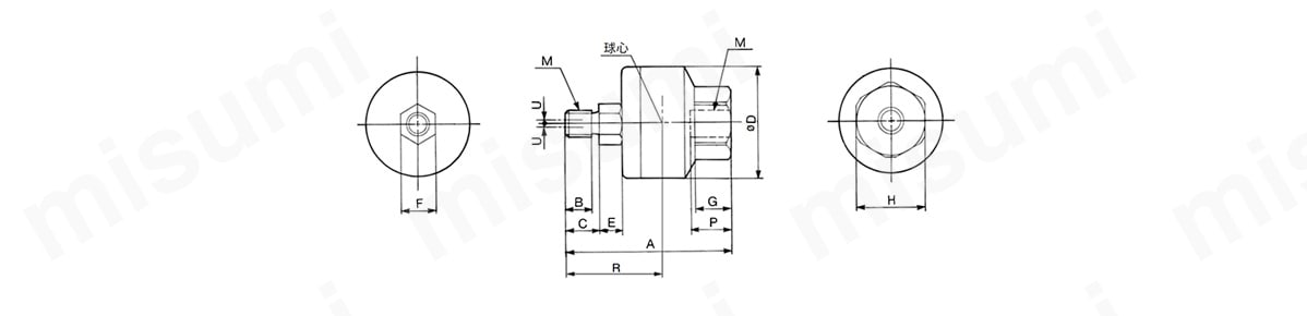 JB20～160の寸法図