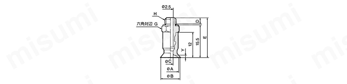 平形、薄形、薄形リブ付（呼び径／平形：2mm、4mm、6mm、8mm）の寸法図
