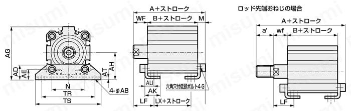 食品製造工程向け スーパーコンパクトシリンダ SSD2-FP1シリーズ 外形図13