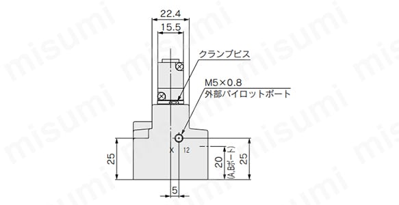 サブプレート単体 VQ2000のみに対応 VQ2000シリーズの寸法図3