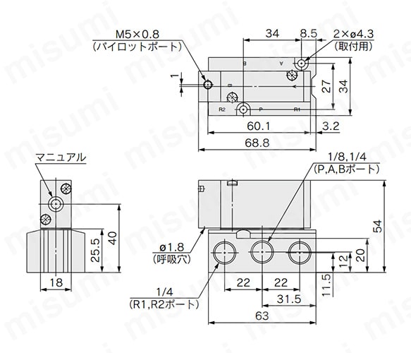 SMC エアソレノイドバルブSYJ7120-5LOU-01F-X-20Q 9.12-