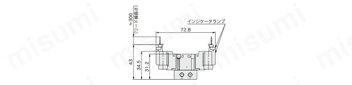 プラグコネクタ・ランプ付の場合S07（2、A、B、C） 5（R）-□M（O）-M5の寸法図