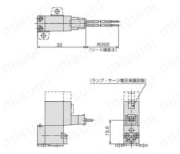 L形プラグコネクタ（L）：SY1（1、2）3-□L□□-PM3（-F）の寸法図