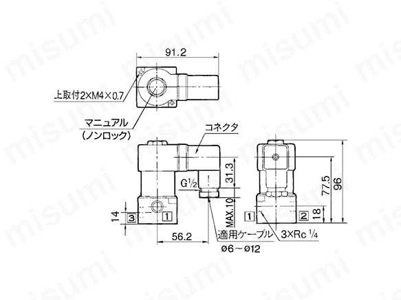 DIN形ターミナル（D）の寸法図