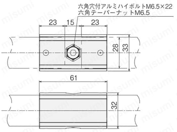 ストレートコネクタアウター型 外形図
