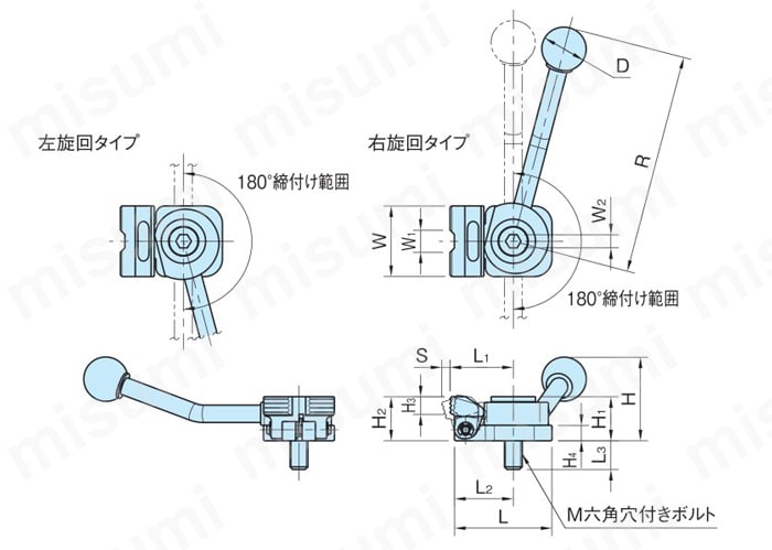 カムサイドクランプ（QLSC） 外形図