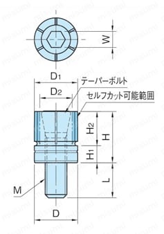 拡張ピン（圧入タイプ）（PEPP） 外形図