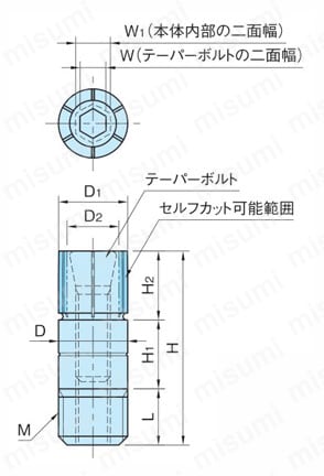 拡張ピン（ねじ込みタイプ）（PEPT） 外形図