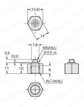 圧力センサ オプション （DP-100/DPH-100/DPC-100） MS-DP1-7外形図