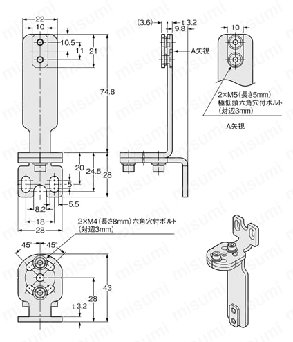 取付金具 （SF4D） 外形図1