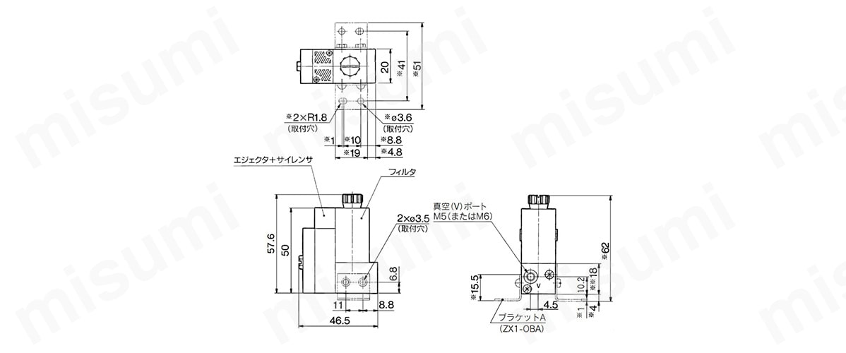 真空ユニット エジェクタシステム ZXシリーズ | SMC | MISUMI(ミスミ)