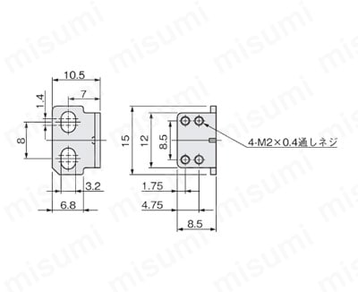 取付金具 （EX-Z）【1～10個入り】 外形図1