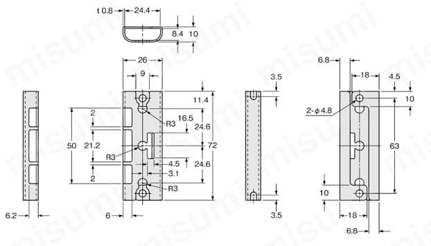 取付金具 （NA1-PK3） 外形図