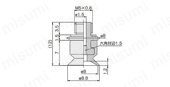 ZP2-TB08MU□-H5の寸法図