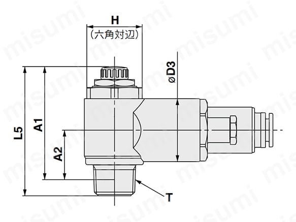 設定圧力固定タイプ（-F20）の寸法図2
