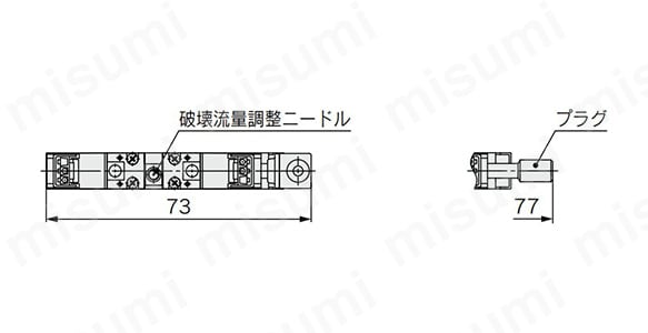 ZA1□1-K1□□□□-□B-□□の場合の寸法図