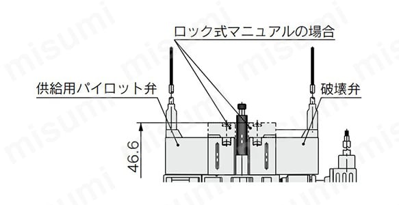 ZA1□1-K1□□G□-□□-□□の場合の寸法図