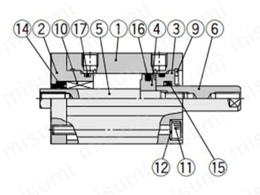 標準：φ16（チューブ内径12mm）／φ20（チューブ内径20mm）／φ25（チューブ内径25mm）の構造図